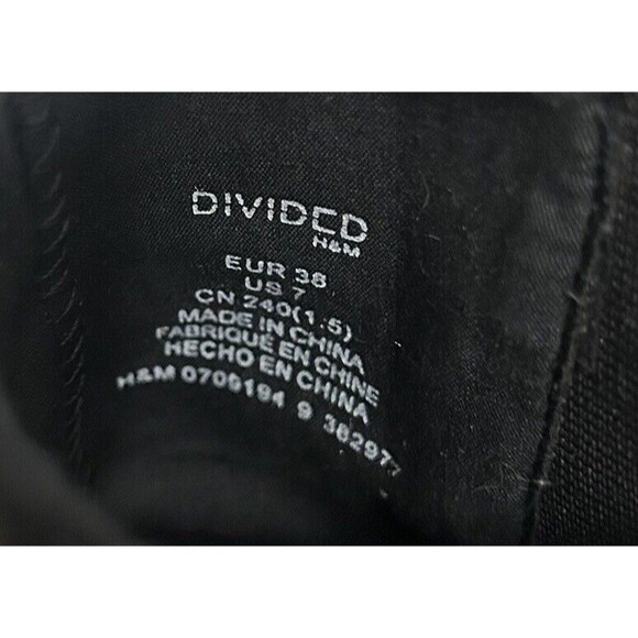 H & M Divided Womens Black  Block Heel Ankle Booties Size US 7 EU 38 - Picture 5 of 6